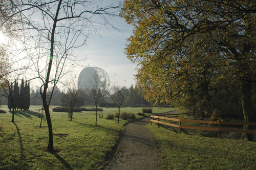 Radio Telescópio Jodrell Bank, no Reino Unido.
