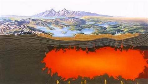 Super vulcão Yellowstone, os EUA.