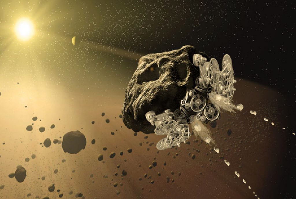 asteroide transformado em nave