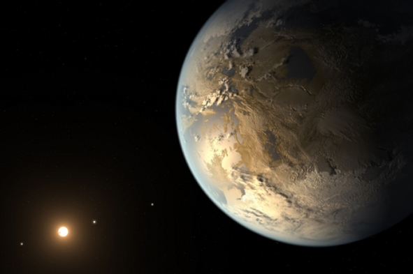 Ilustração de outro exoplaneta que pode suportar a vida, Kepler 186-f. (Crédito: NASA)