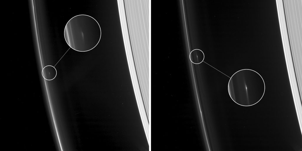 objetos misteriosos nos anéis de Saturno