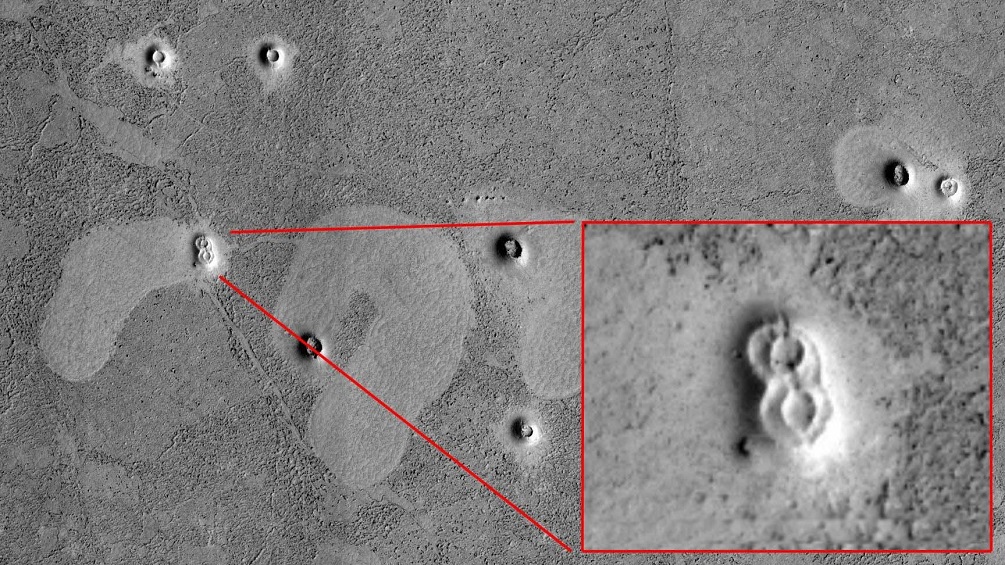 ruínas na superfície de Marte