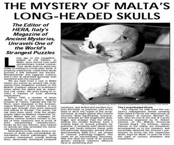 crânios alongados e baixa estatura em Malta