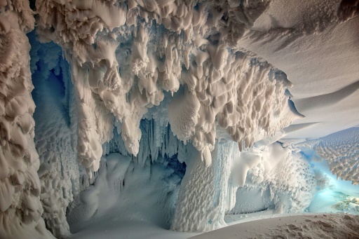 Enormes cavernas descobertas na Antártica