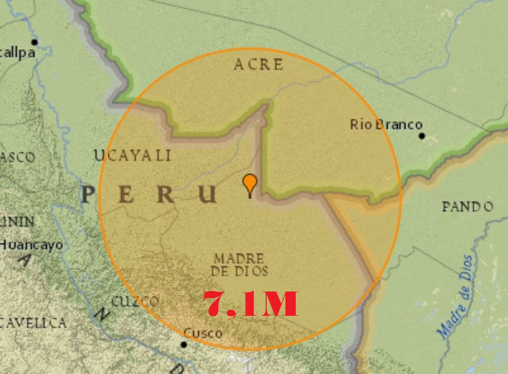 Forte terremoto abala a fronteira do Peru com o Brasil