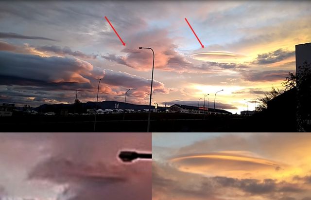 OVNI camuflado é filmado saindo das nuvens